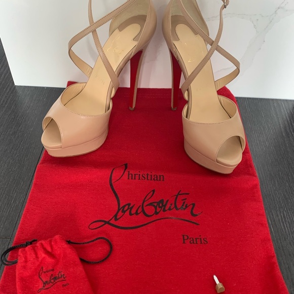 CHRISTIAN LOUBOUTIN CROSS ME HEELS (NEW) - Picture 8 of 12